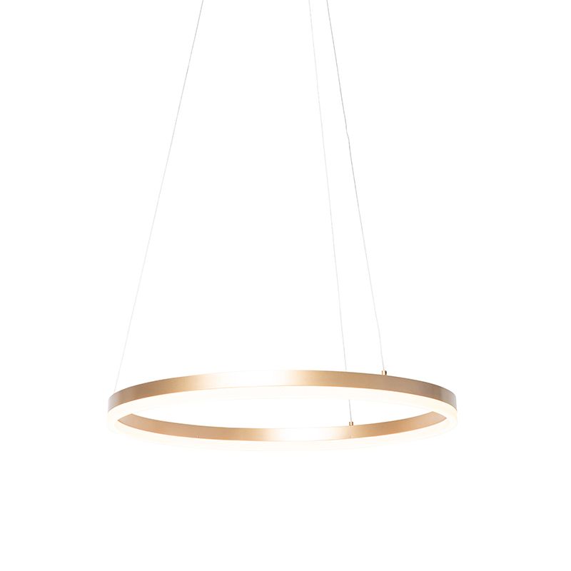 Design hanglamp goud 60 cm incl. LED 3-staps dimbaar - Anello