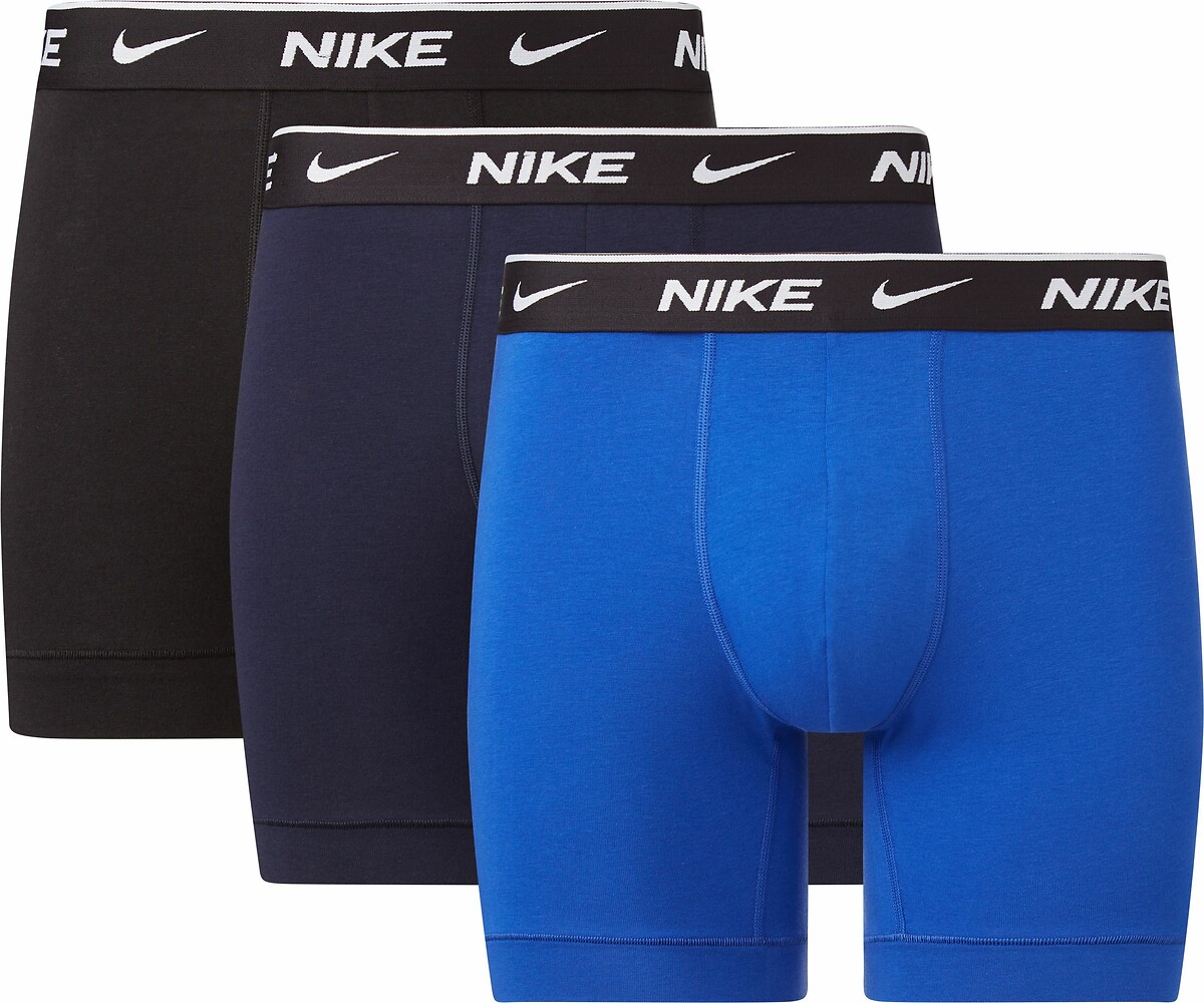 NIKE<br>Conjunto de 3 cuecas boxer lisas, algodão elástico