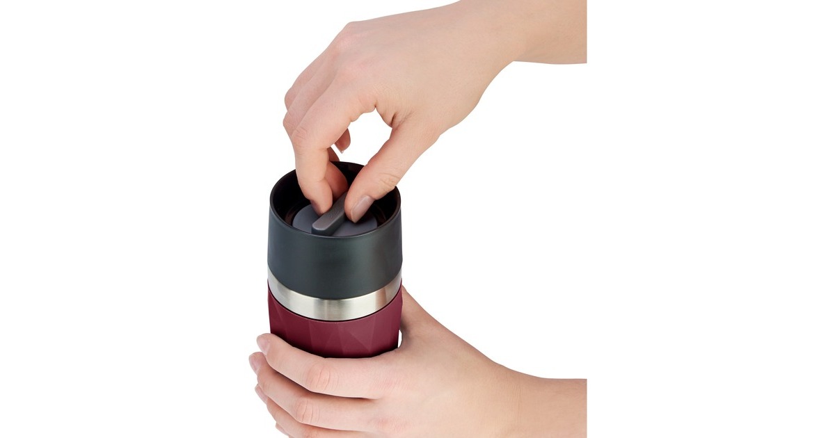EmsaTravel Mug Compact Thermosbeker  (Wijnrood/roestvrij staal, 0,3 Liter)