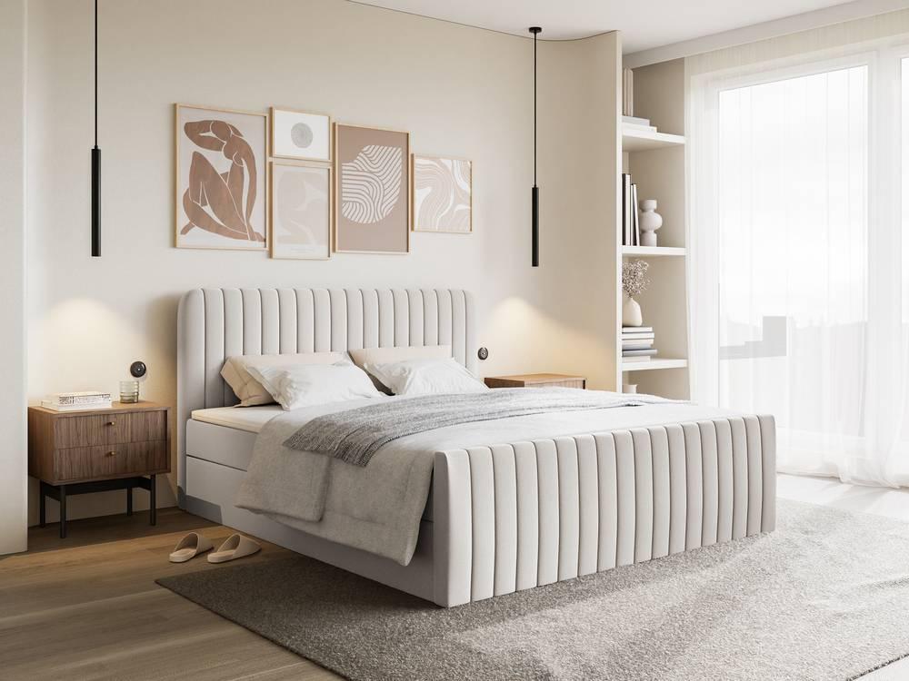 NADUVI Collection Boxspring Adrien chenille met opbergvak 180x200