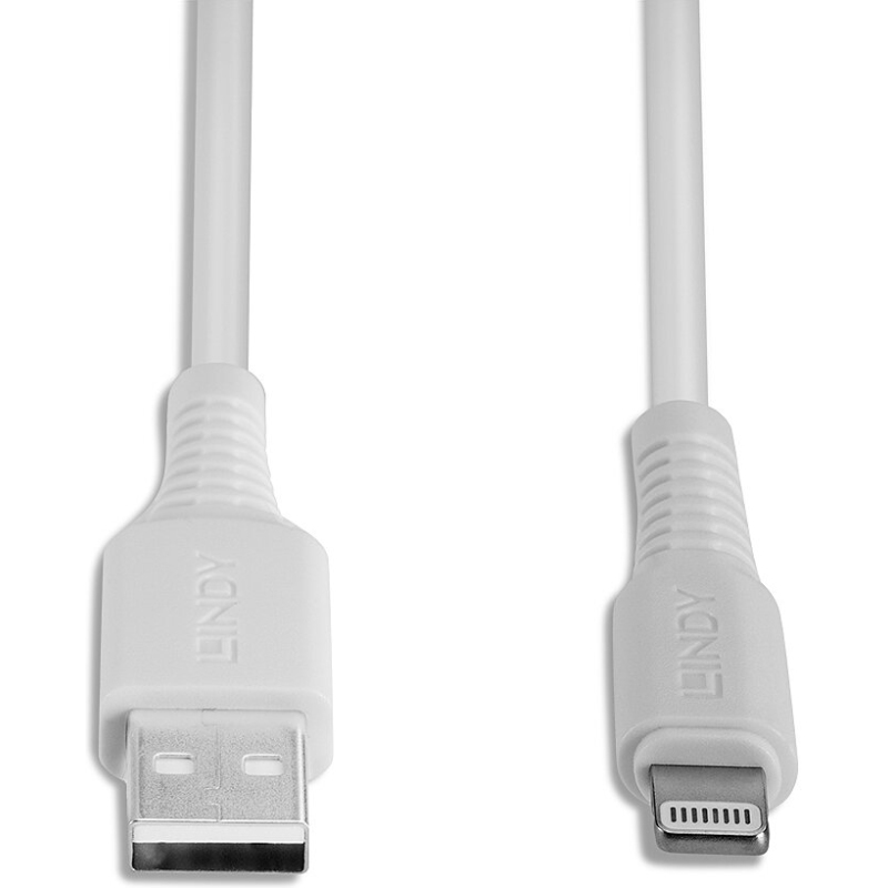Lindy Câble USB Type A vers Lightning, Blanc, 0.5m