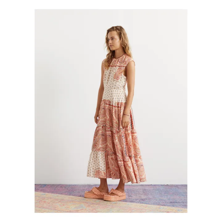 Boteh Robe Cravat Maxi Lin | Rose