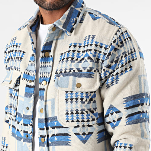 Surchemise Beige Bleu Clair