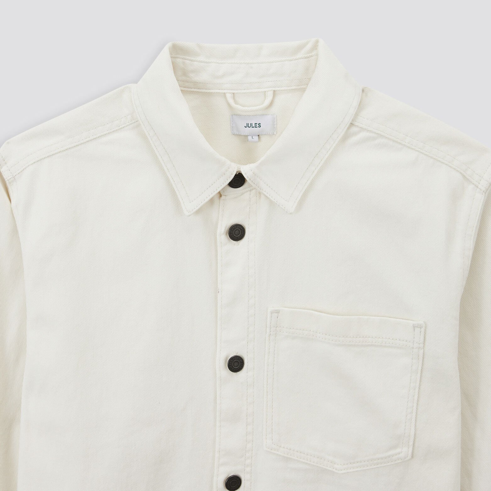 Surchemise regular unie coton recyclé Ecru