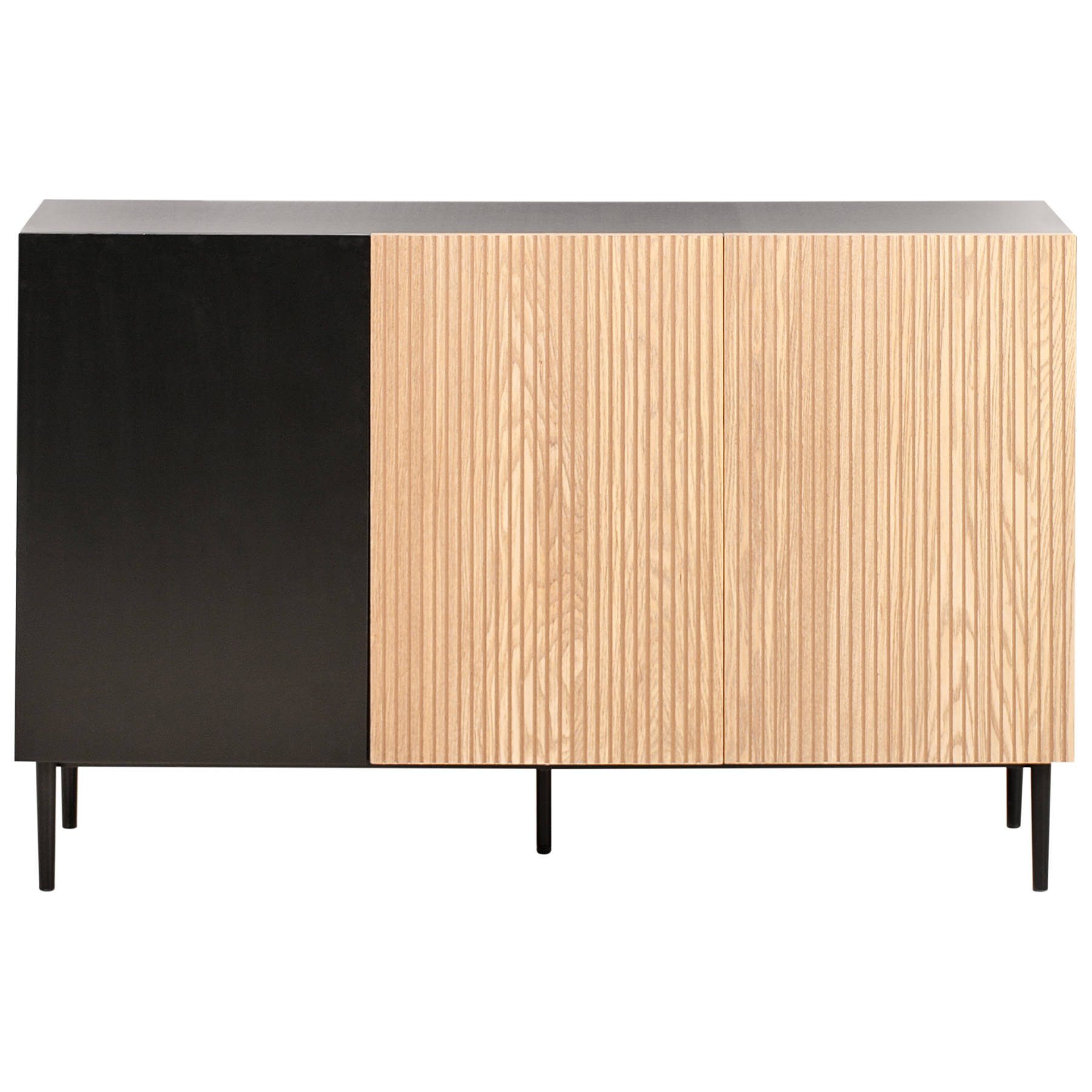 Beliani - BLYTHE - Sideboard 3-deurs - Zwart|Bruin - MDF