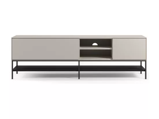 Elya - Meuble tv 2 portes en bois et métal L180cm - Beige