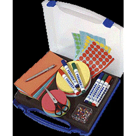 Franken Moderationskoffer Mini 34,5x31x6cm blau/transparent 1.100 Teile