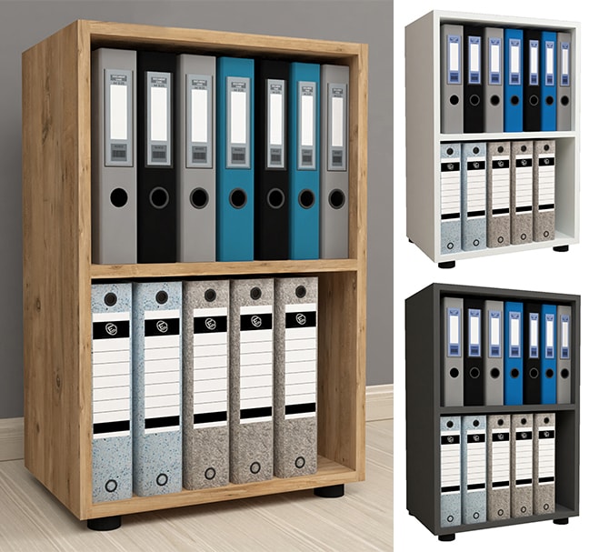 VCM Holz Büro Stand Regal Bücher Ordner Aktenregal Ordnerregal Bücherregal Ulas 2f