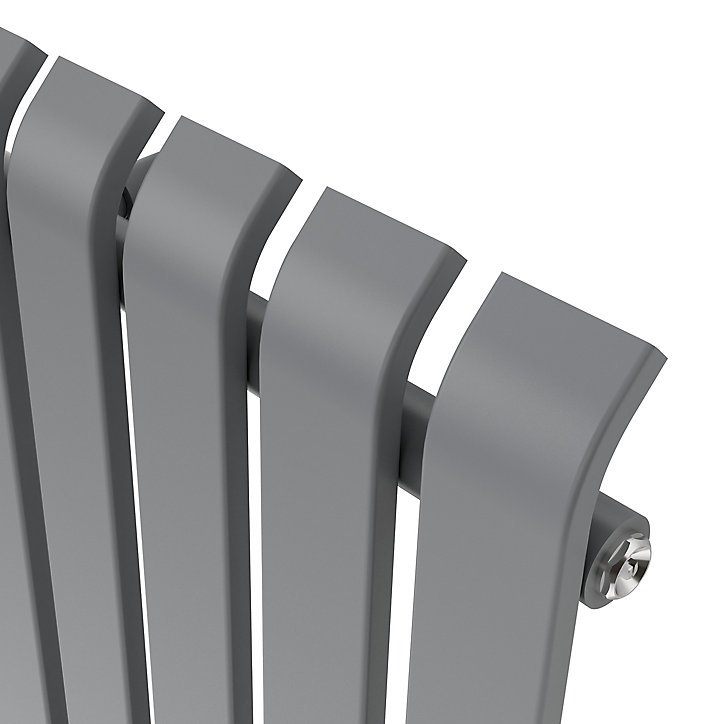 Radiateur eau chaude GoodHome Wilsona Vertical Gris 1 045 W