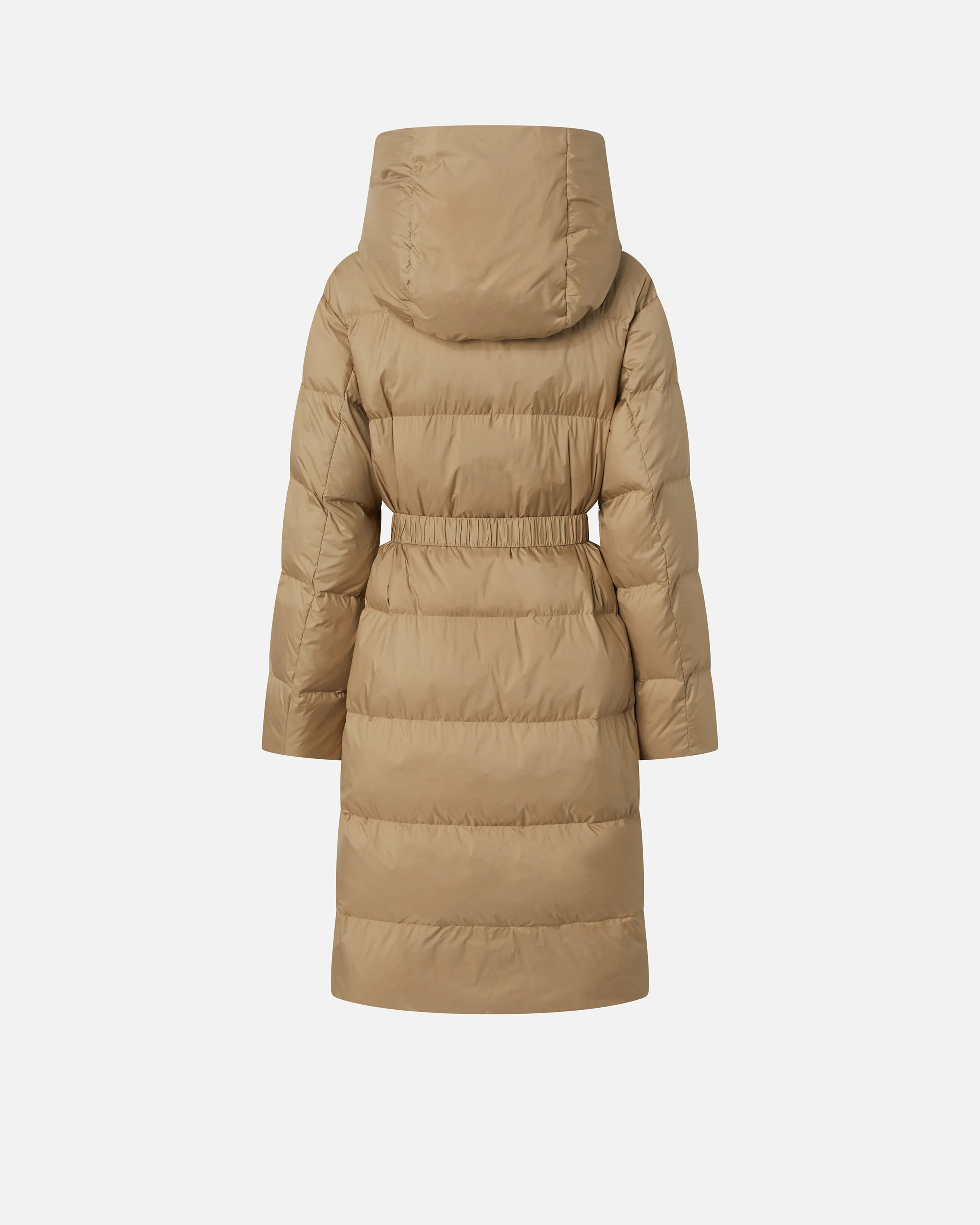 Doudoune esprit caban rembourrée et ceinturée en toile technique | Beige