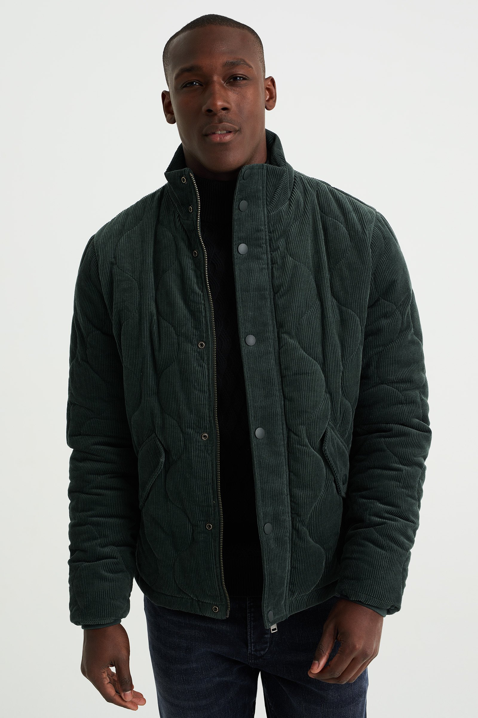 Corduroy jas WE Fashion Grijsgroen
