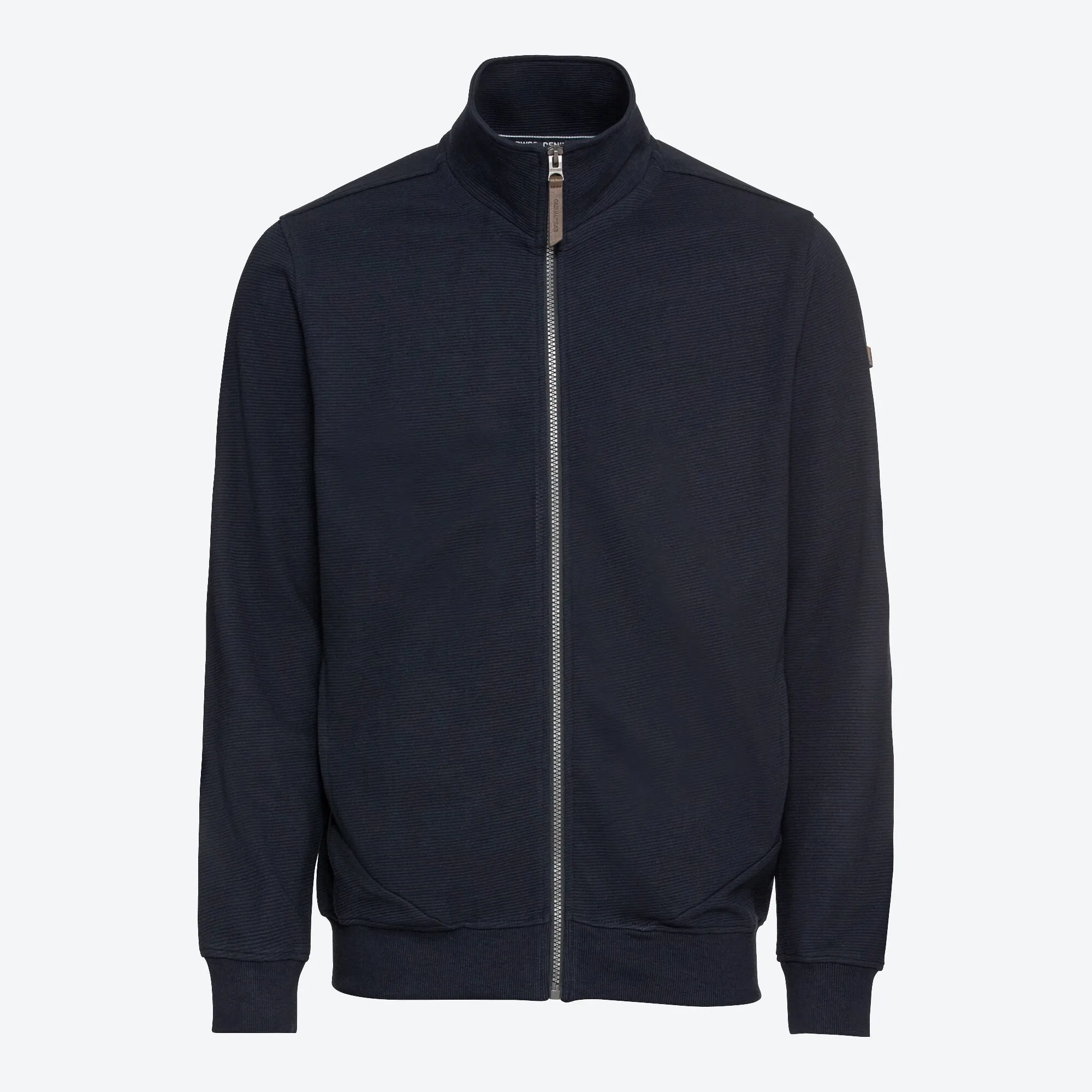 Herren-Sweatjacke mit Kunstleder-Applikation