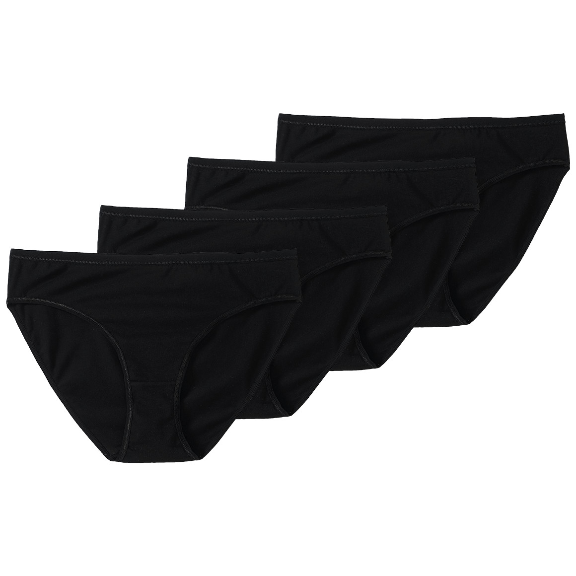 Gina Benotti 4 Damen Slips mit Baumwolle schwarz