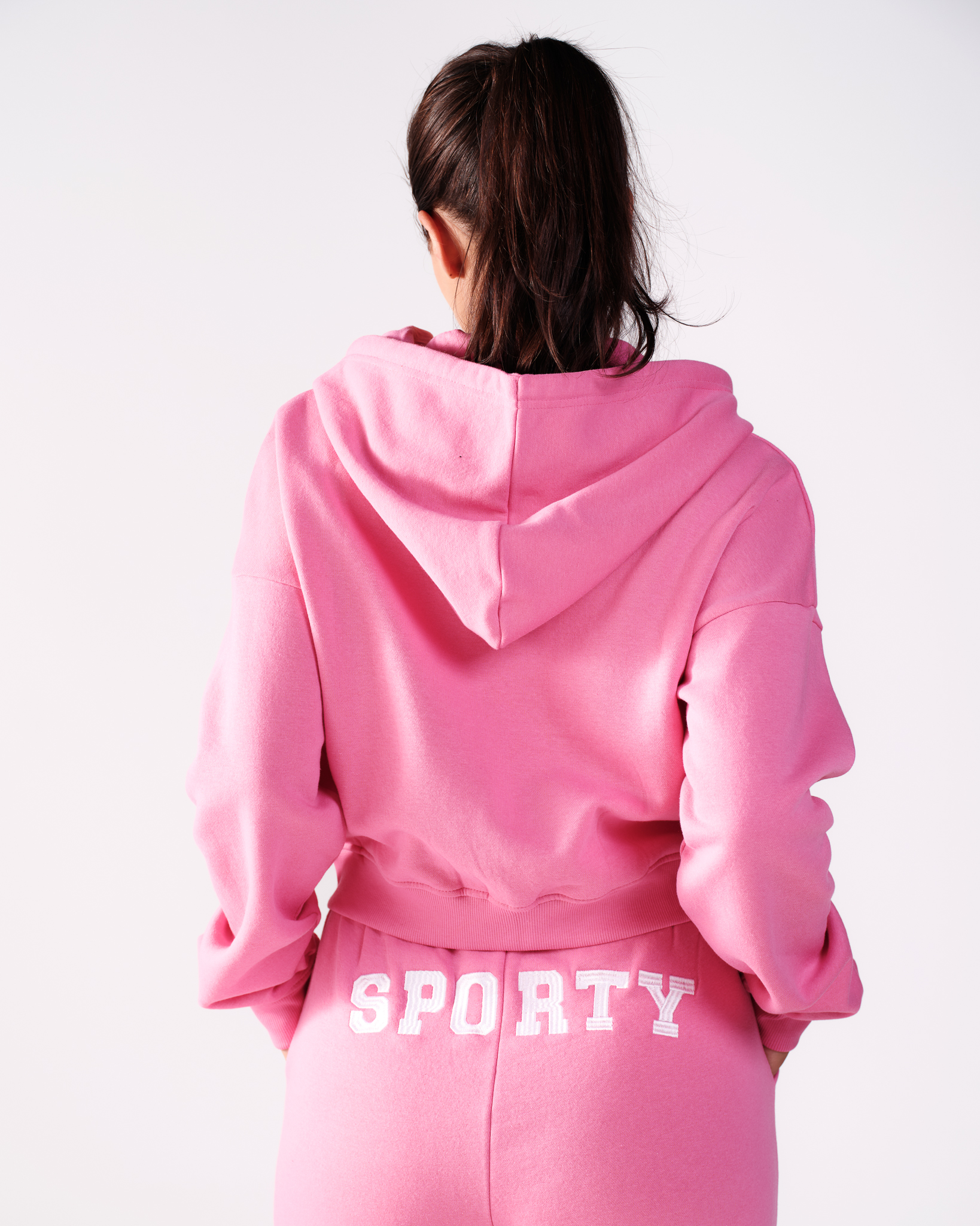 Bumpro Cropped Zip Hoodie Pink Carmine\Sporty