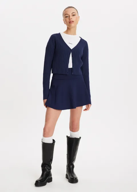 Vest met lijn structuur blauw (BLW.D)
