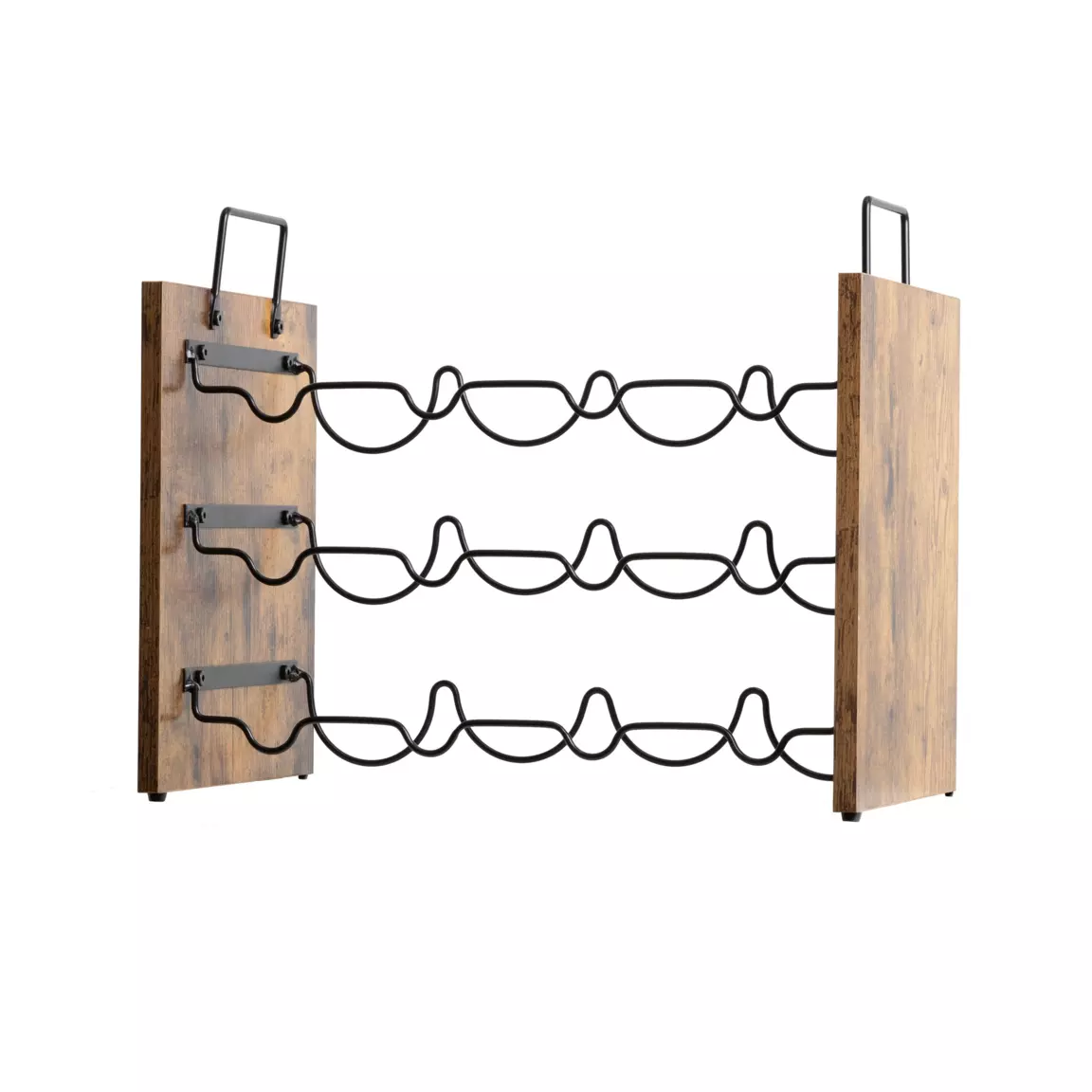 Meuble range-bouteilles industriel 12 emplacements (H40 cm) Lucas Noir