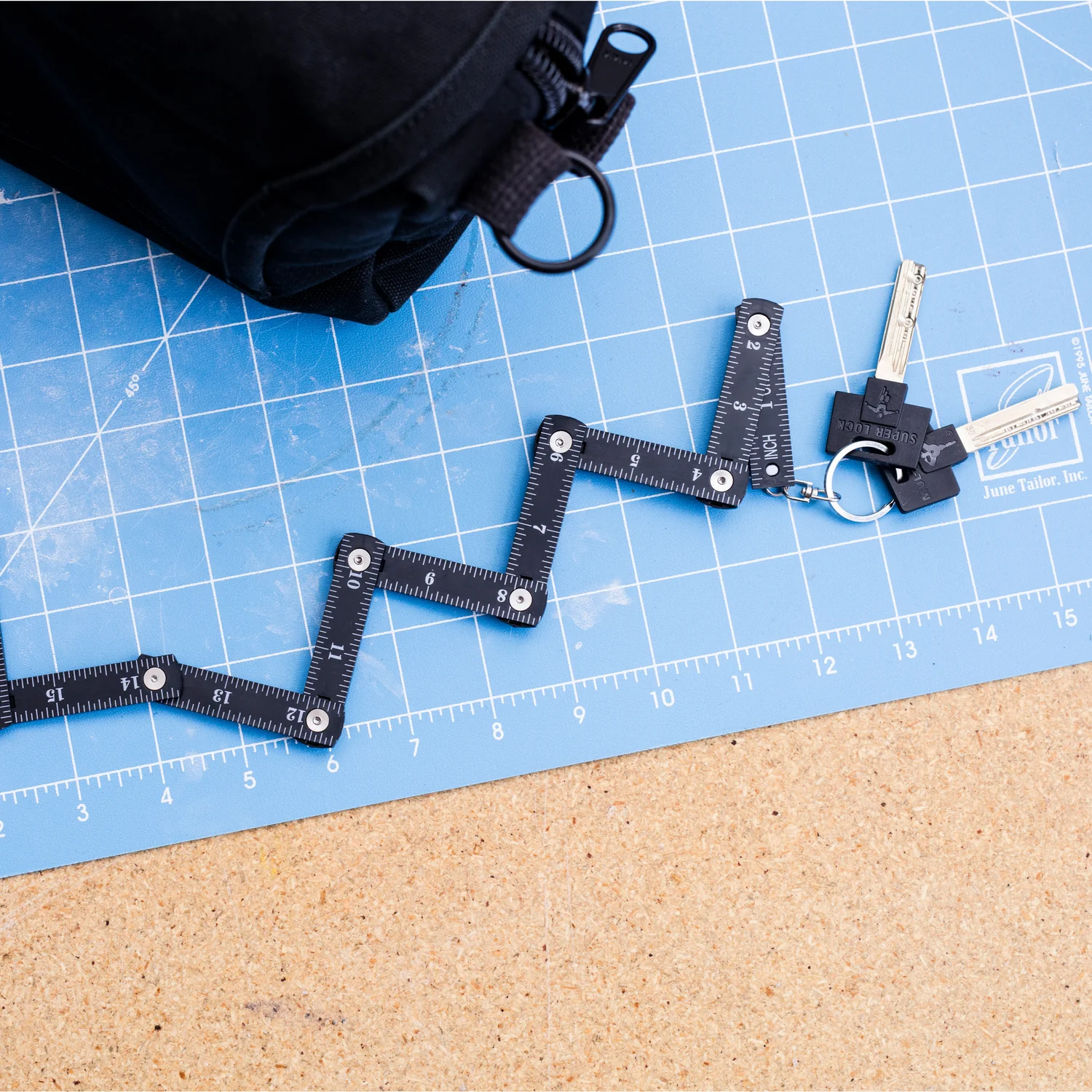 Mini Folding Ruler Keyring