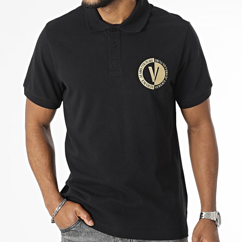 Polo Manches Courtes Vemblem 74GAGT10 Noir Doré