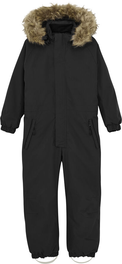 Color Kids Coverall W. Fake Fur Black