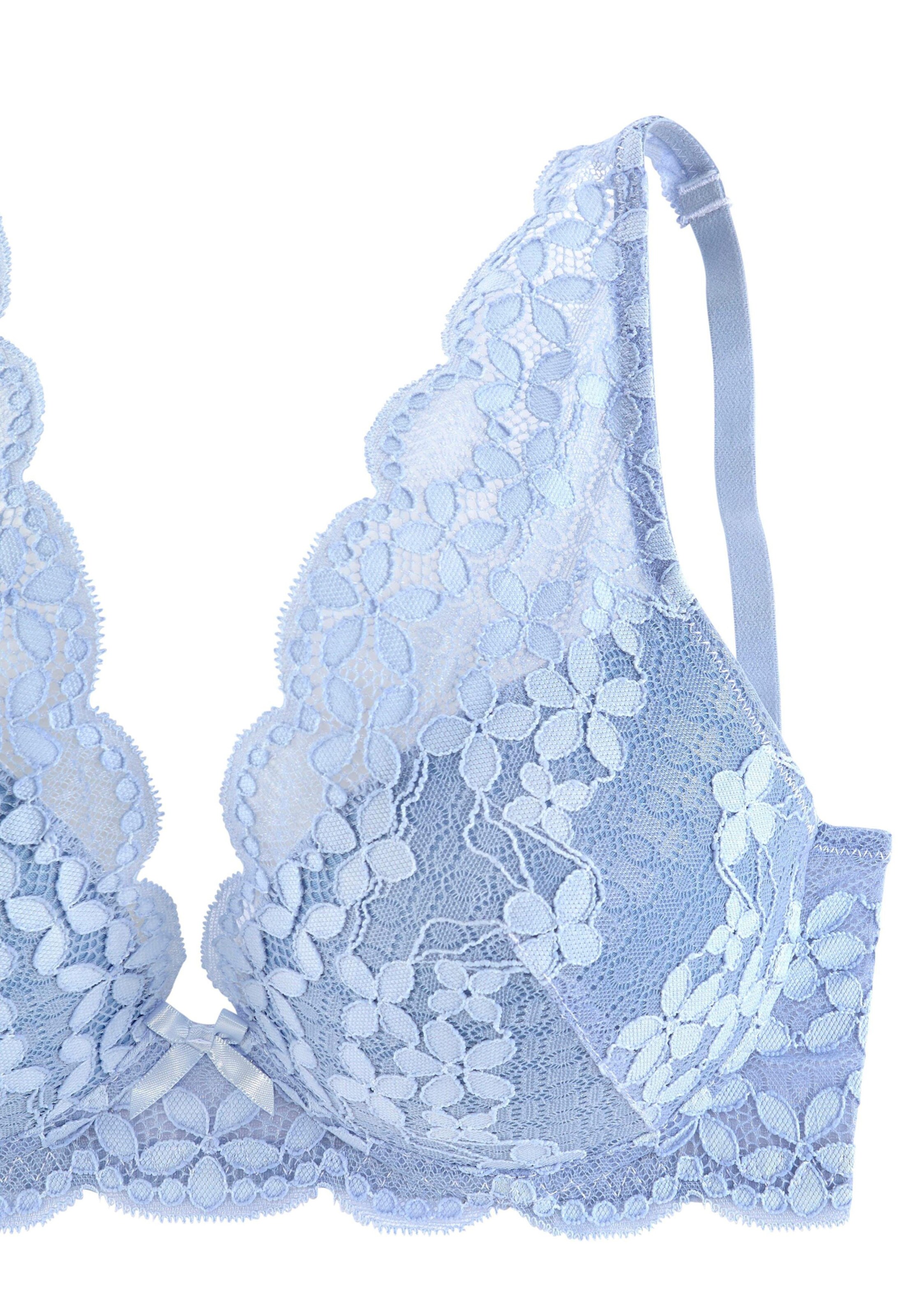 petite fleur Push-up-BH in himmelblau+creme