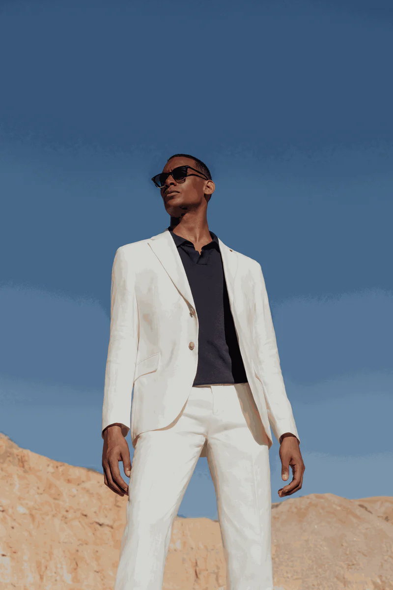 Veste ville 100% lin blanche