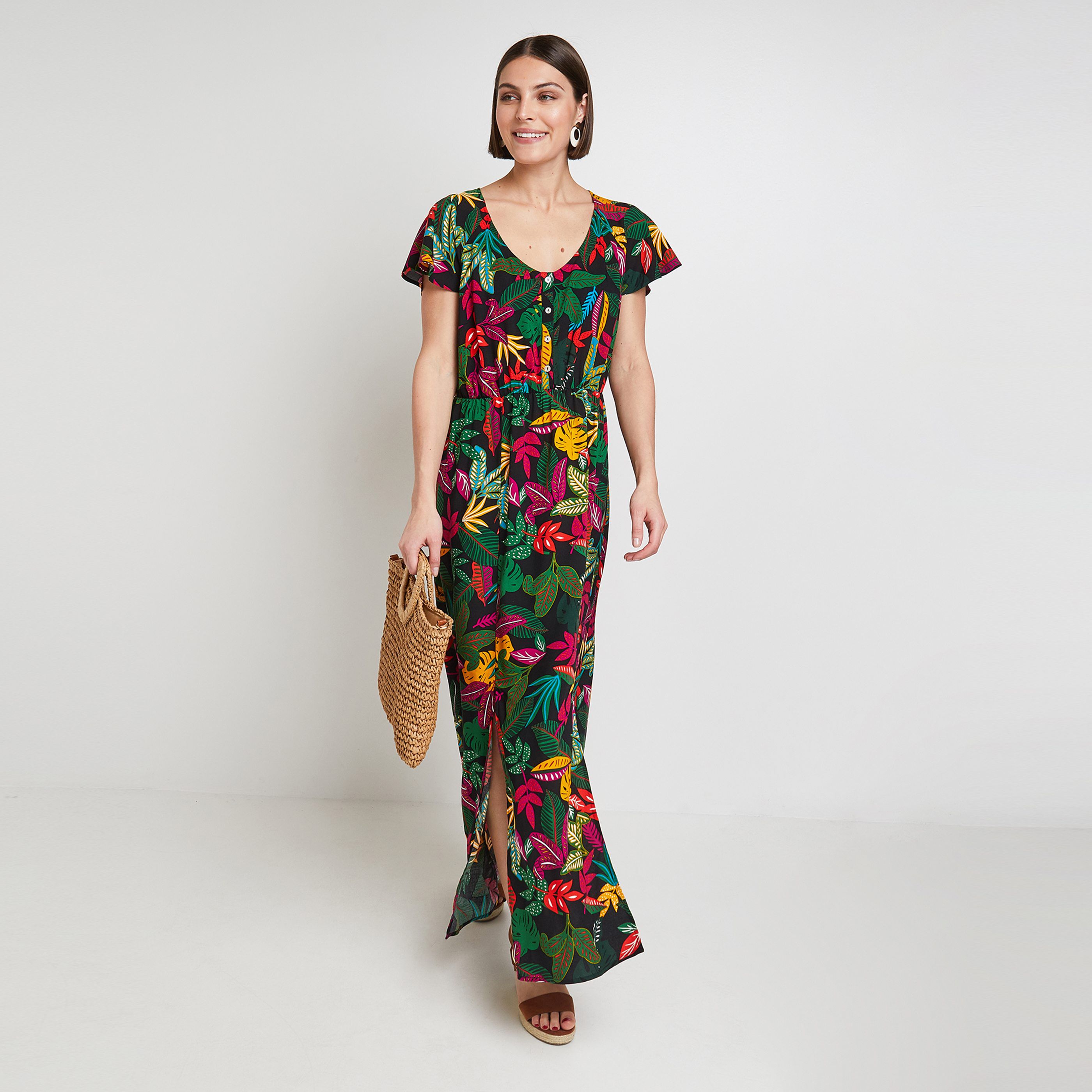 Robe longue femme - NOIR
