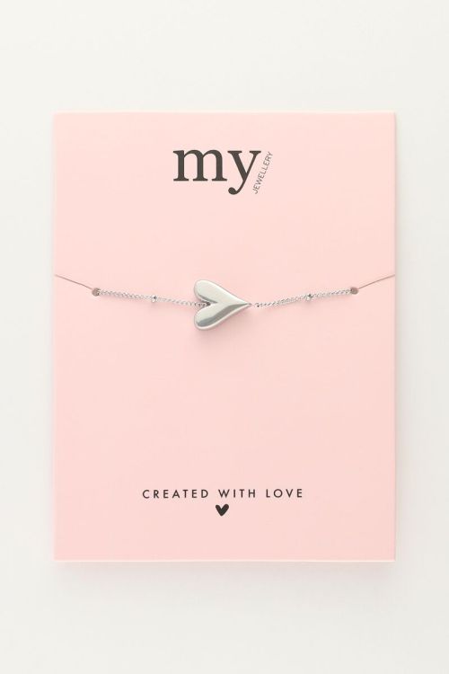 Armband met hartje en bolletjes