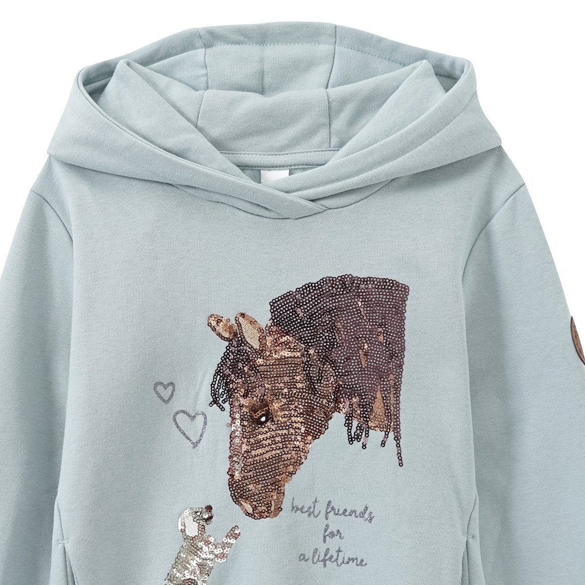 Yigga Mädchen Hoodie mit Pferde-Motiv salbei