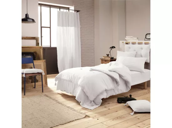 OUREA - Couvre-pied 150x150cm Capitonné Gaze de Coton Chantilly