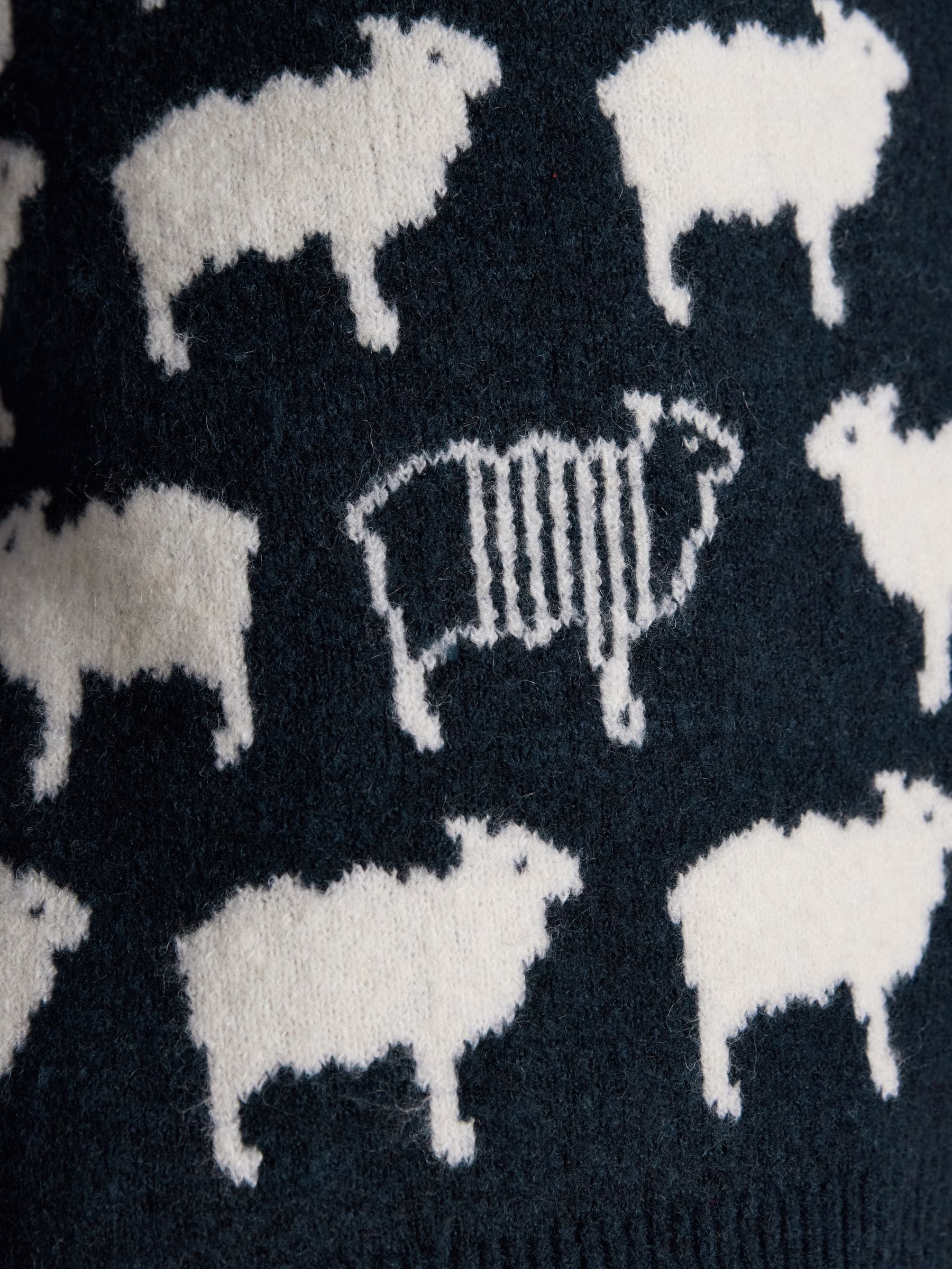 Navy Tres Schapen - Joules Gebreide Trui met Ronde Hals