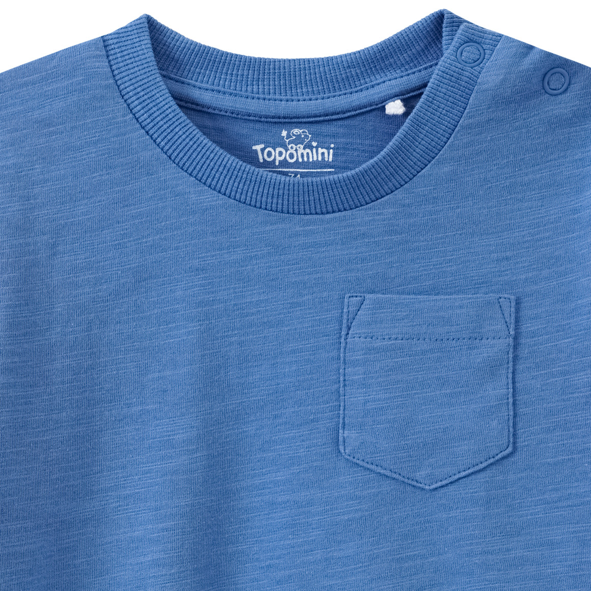 Topomini Baby T-Shirt mit Brusttasche blau