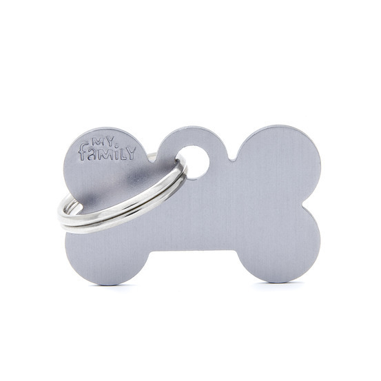Médaille MyFamily Basic, en aluminium - Petit os, gris