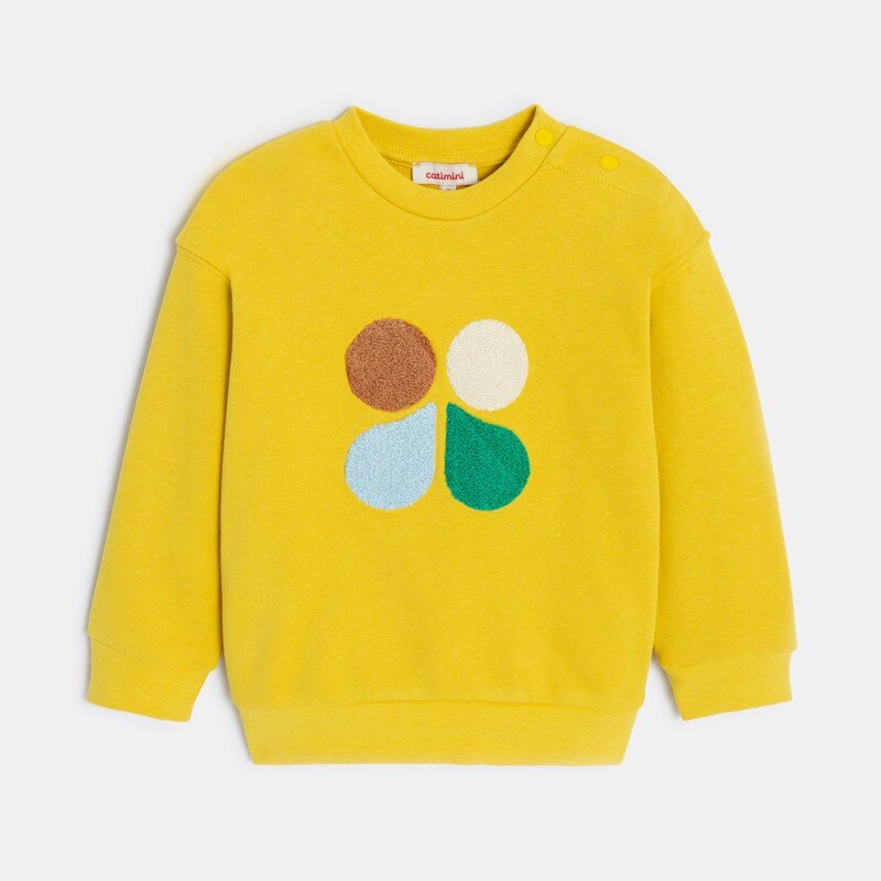 Sweat bébé garçon jaune en coton recyclé Catimini Jaune