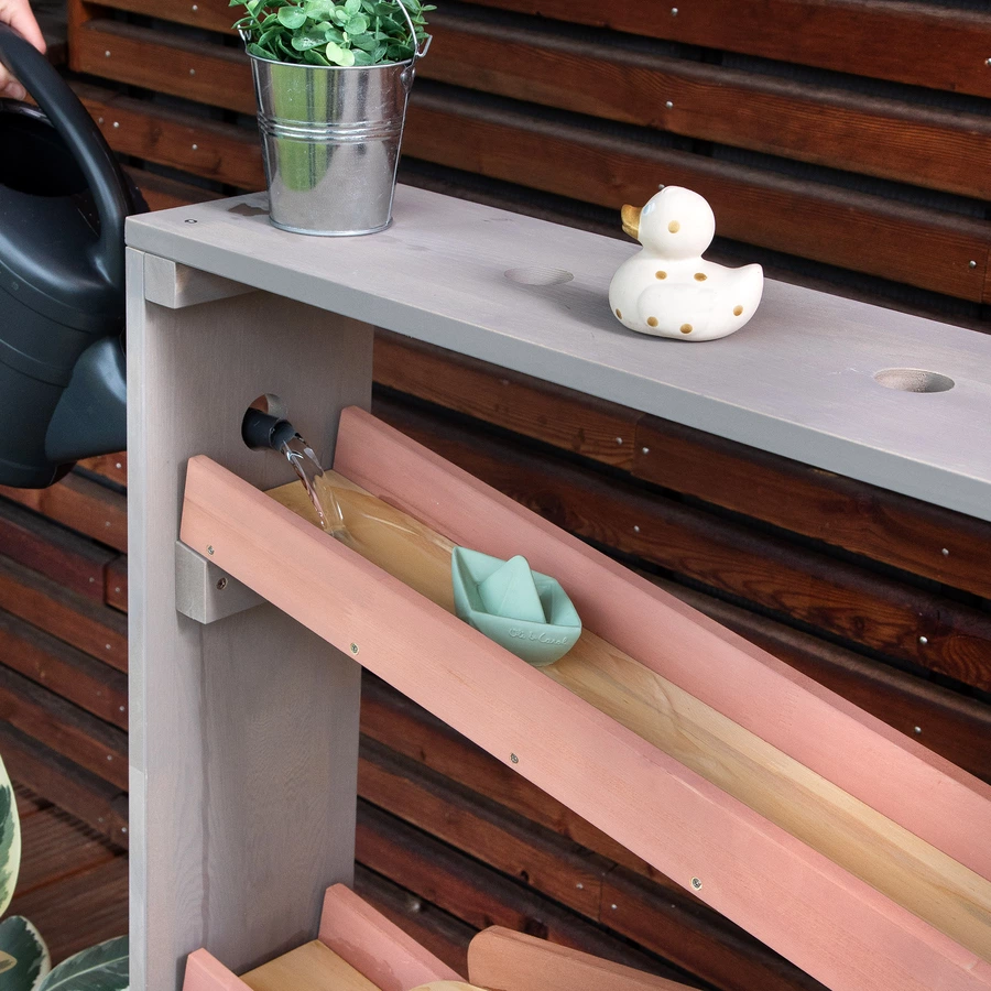 MUDDY BUDDY® Wasserbahn Aqua Tower, warmgrau-puderrosa