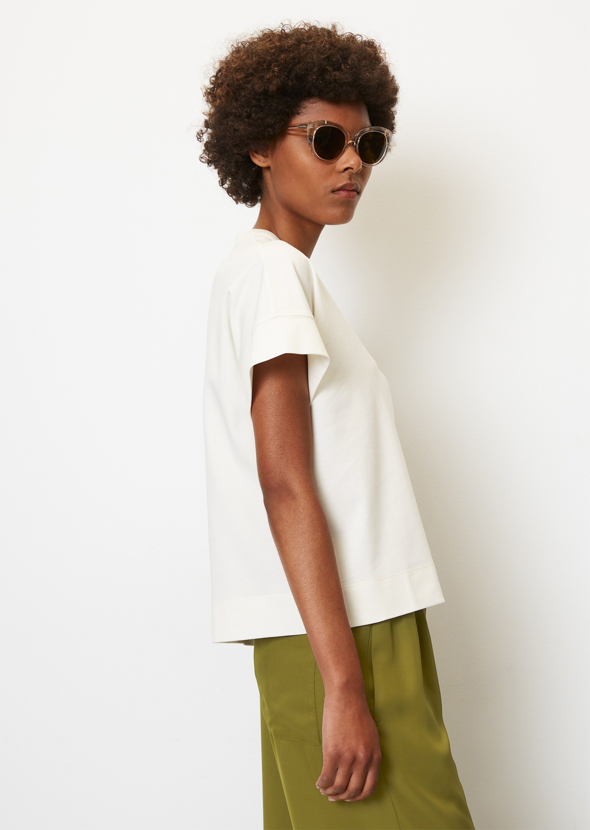 Kurzarm-T-Shirt regularaus Interlock-Jersey