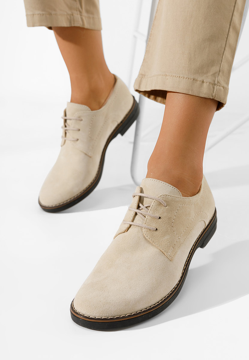 Chaussures derby en cuir beige Otivera V2