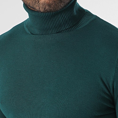Pull Col Roulé Vert
