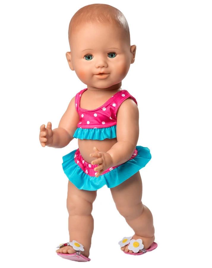 Puppen-Bikini mit Badeschläpchen klein (28-35 cm)