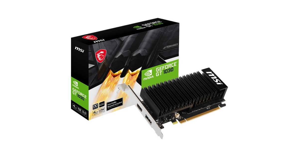 MSIGeForce GT 1030 4GHD4 LP OC grafische kaart  (1x HDMI, 1x DisplayPort)