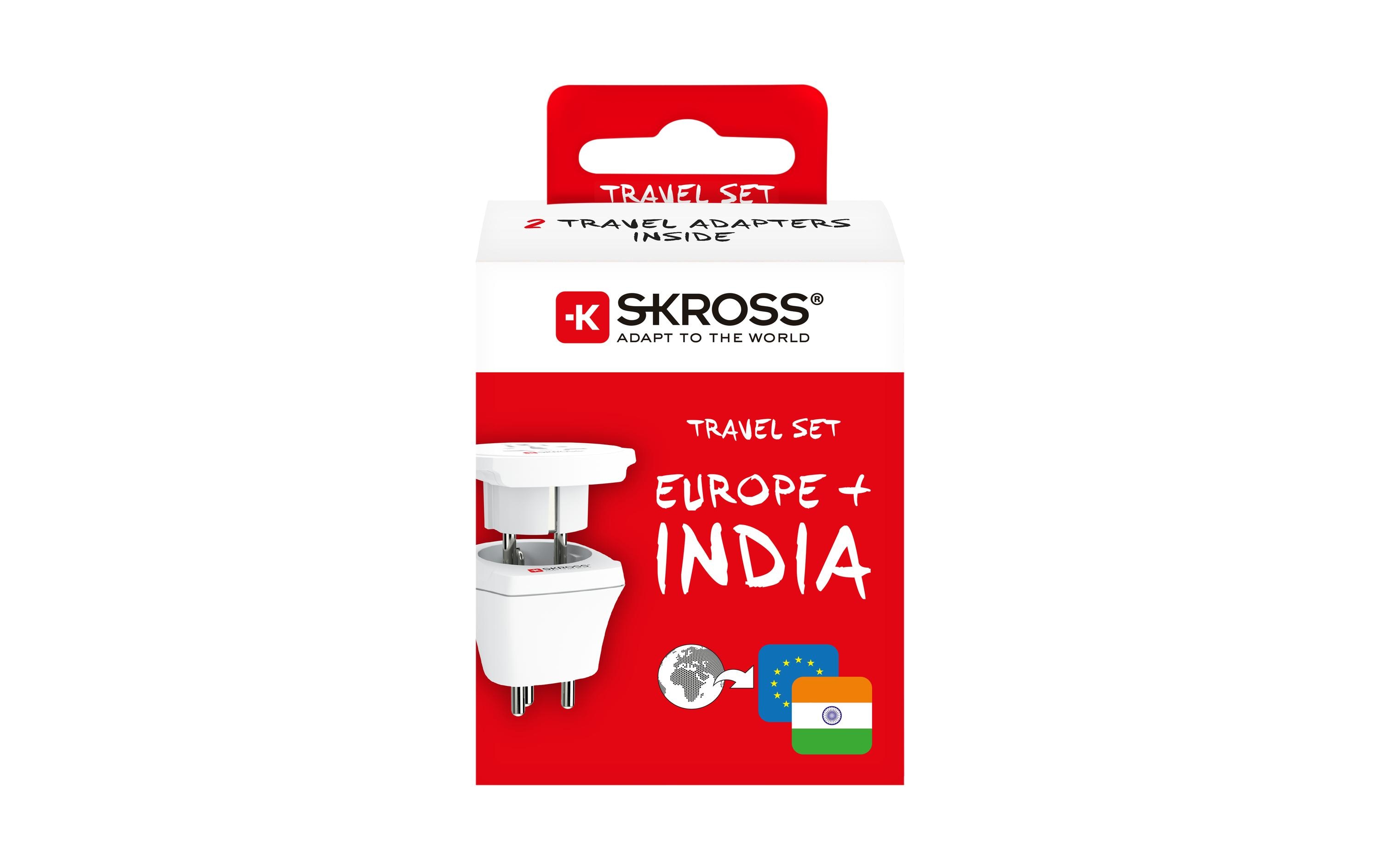 Reiseadapter Combo World IndiaKompakter 2in1 Länderreiseadapter