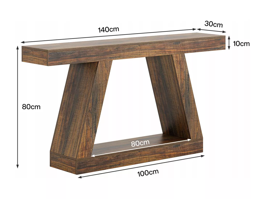 Table Console, Table d'entrée, 140 x 30 x 80 cm, Table d'appoint, Table de Couloir, Table Console avec Espace de Rangement dans l'entrée