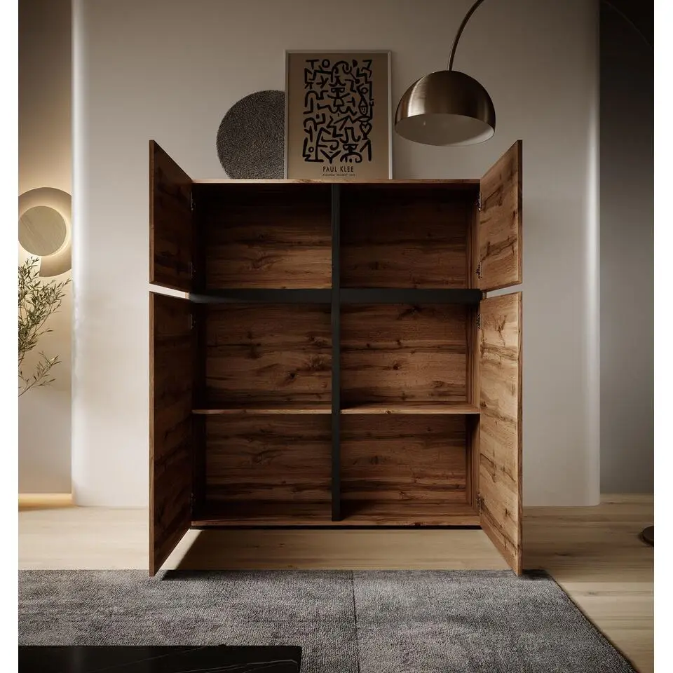 Meubella - Dressoir Cainan - Eiken - 119 cm - Hoog