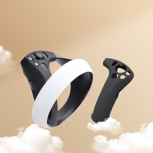 (2er Set) Sony PlayStation VR2 Controller Silikon Grip Schutzhülle - Schwarz