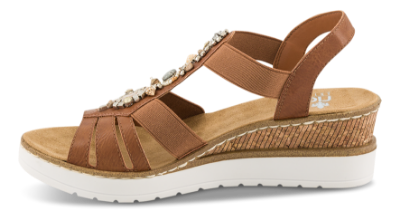 Rieker Damesandal med hæl Brun V3869-24