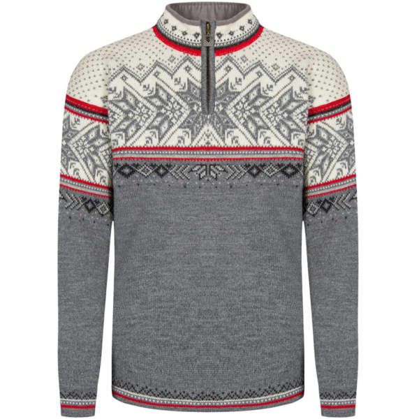 Pull DALE OF NORWAY VAIL MASC SWEATER SMOKE / OFF WHITE / RASPBERRY