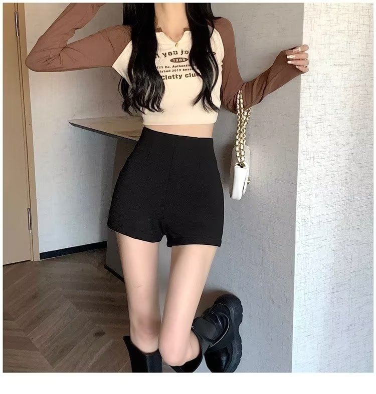 deersweeti - Hoge taille effen shorts