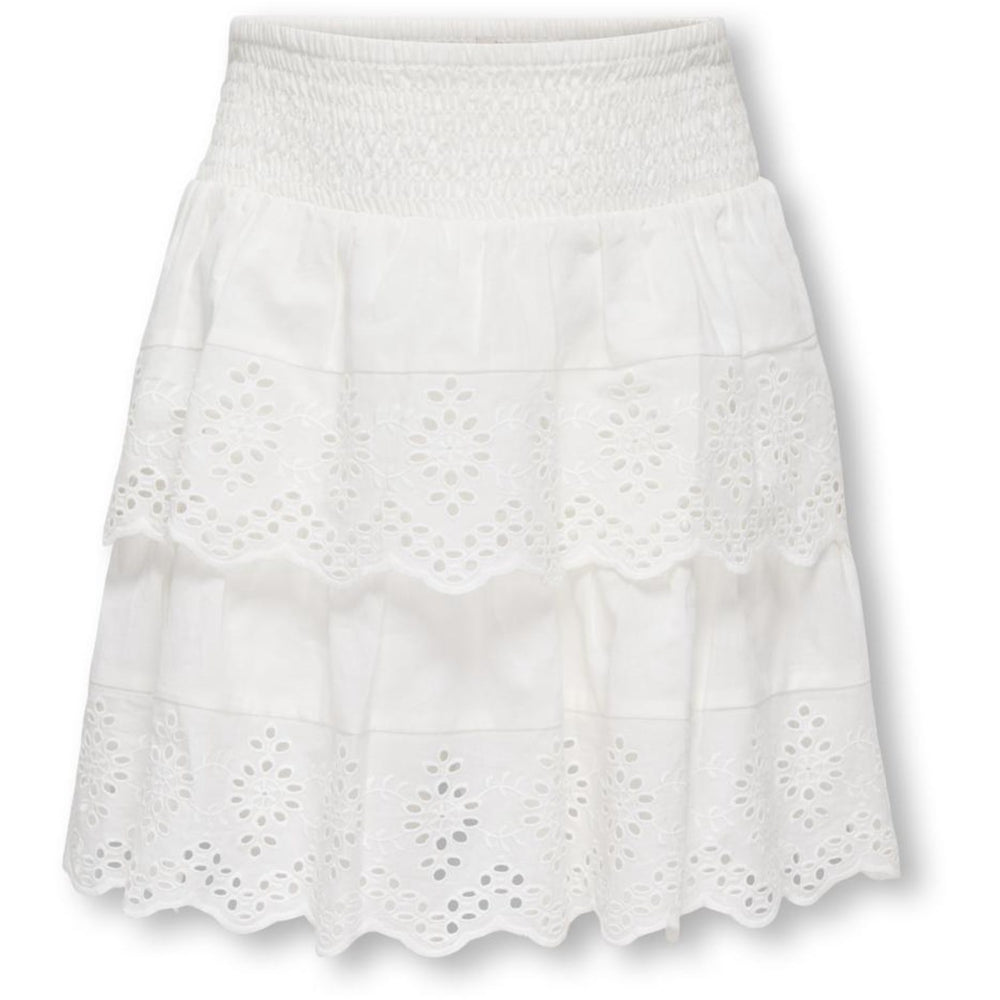 Køb kids ONLY Cloud Dancer Koglou Life Emb Layered Nederdel Wvn