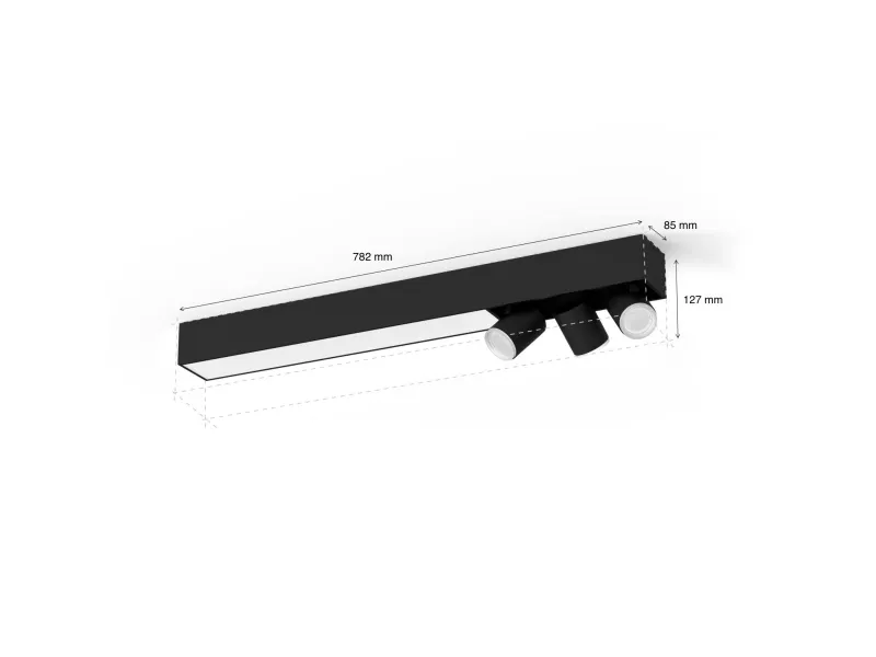 Philips Hue White and Color Ambiance Centris - Loftsspotlys - LED-lyspære/LED - total: 53.1 W - 16 millioner farver/varm hvid til køligt dagslys - 2000-6500 K - sort