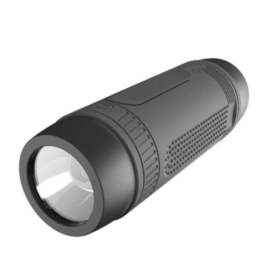3in1 Velo Fahrrad LED Lampe   Bluetooth 4.0 Outdoor Lautsprecher FM Radio   Powerbank 4000mAh (Micro SD Slot   Aux In) - Grau