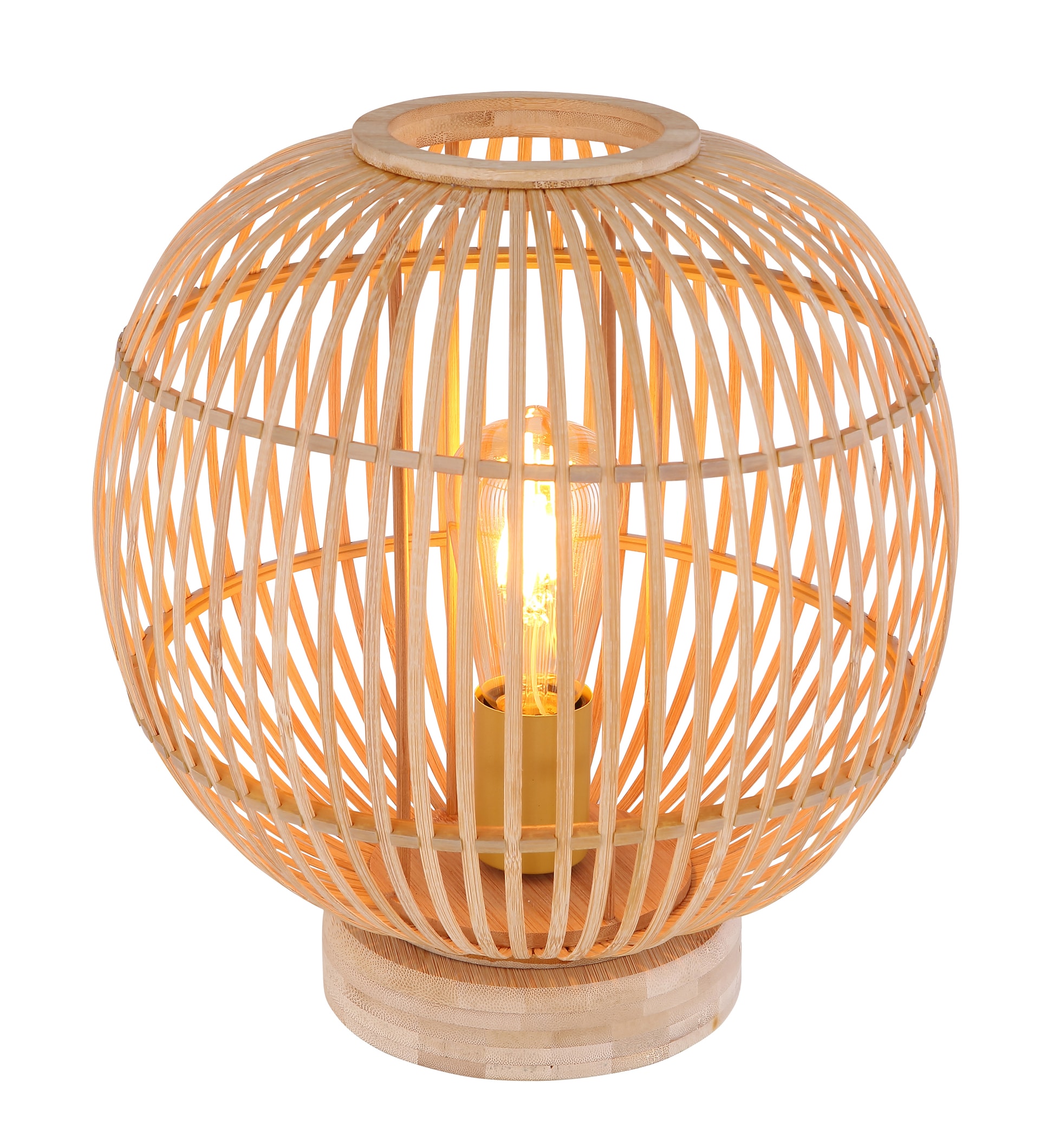 GLOBO Retrofit Tischlampe MIRENA 33 cm Bambus